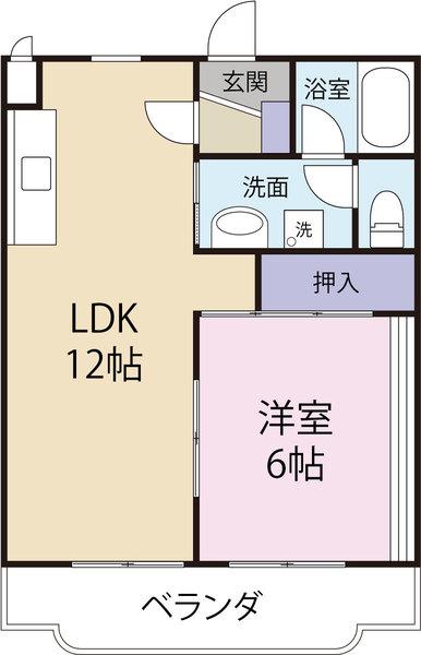 グレイス壱番館(1LDK/4階)の間取り写真