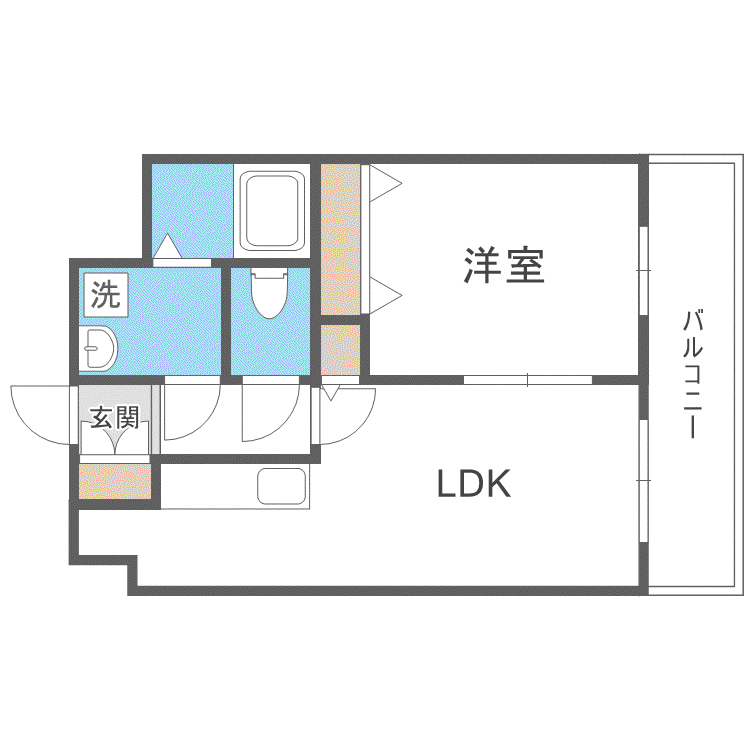レジディア札幌駅前(1LDK/14階)の間取り写真