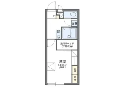 江ノ島電鉄線 極楽寺駅 徒歩8分 2階建 築17年(1K/2階)の間取り写真