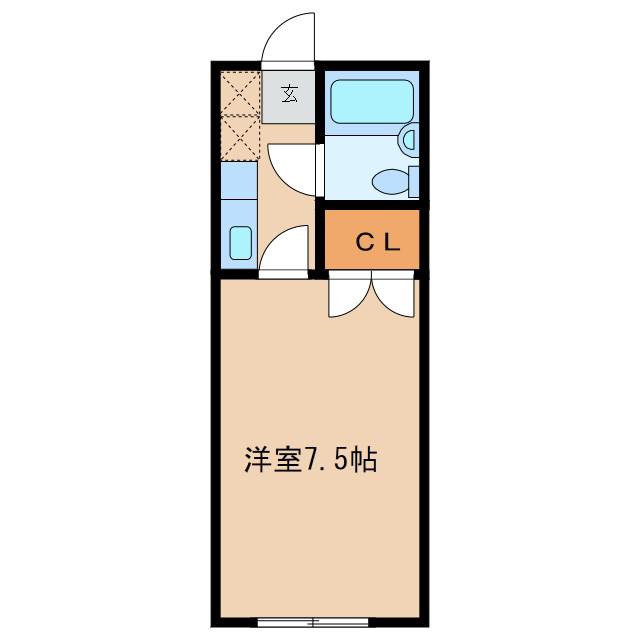 御田コーポ(1K/2階)の間取り写真
