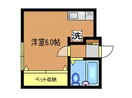 パティオ武蔵野(1K/2階)の間取り写真