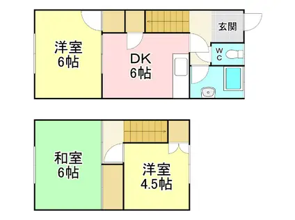 メゾネット・ミヤムラ(3DK/1階)の間取り写真