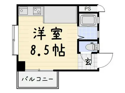 第2コーポあけみ(ワンルーム/4階)の間取り写真