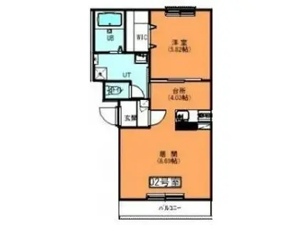 エテルノ美原(1LDK/2階)の間取り写真