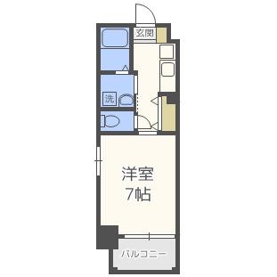 アネスト谷町(1K/8階)の間取り写真