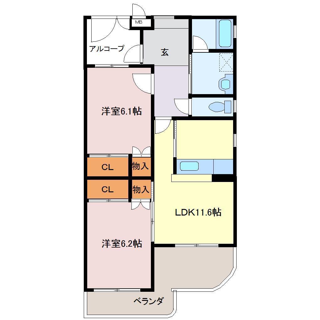 クラシックシーズン(2LDK/1階)の間取り写真