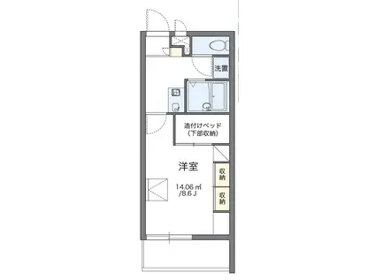 中町アパート(1K/1階)の間取り写真