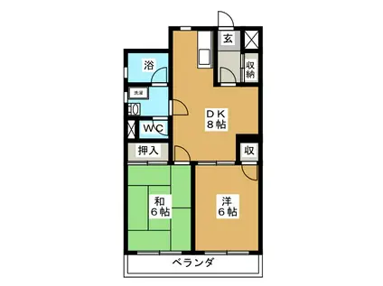 グランドメゾンSY(2DK/2階)の間取り写真