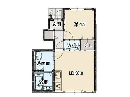 ラブリエ(1LDK/1階)の間取り写真