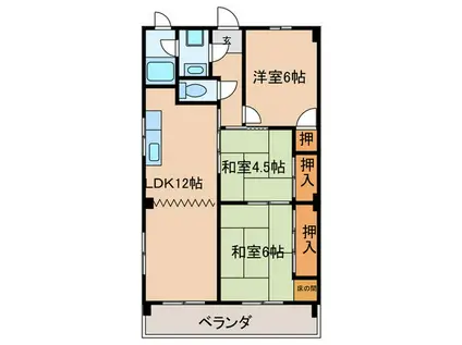 エスポワール長田(3LDK/4階)の間取り写真