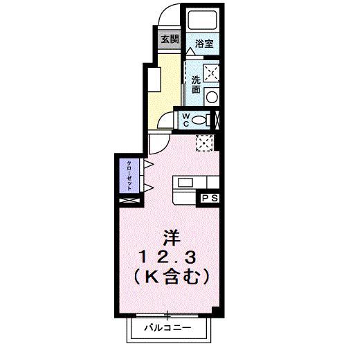 アメニティ中島B(ワンルーム/1階)の間取り写真