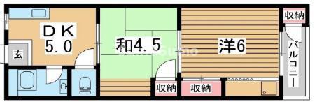 平野マンション(2DK/4階)の間取り写真