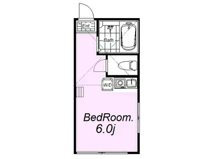 ユナイト田浦オレンジ・ペコー(ワンルーム/2階)の間取り写真