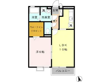 セント・ビラ田中(1LDK/2階)の間取り写真