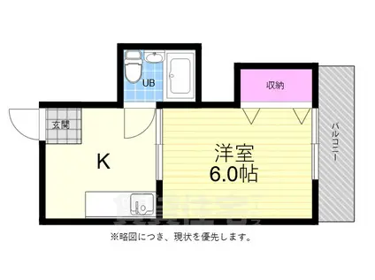 平岡ビル(1K/3階)の間取り写真