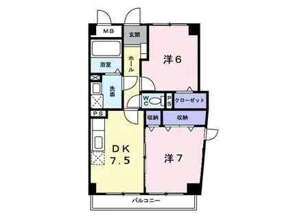 ボナールフェンテ(2DK/3階)の間取り写真