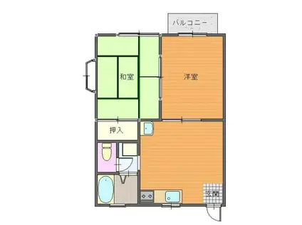 リバーシティ(2DK/2階)の間取り写真