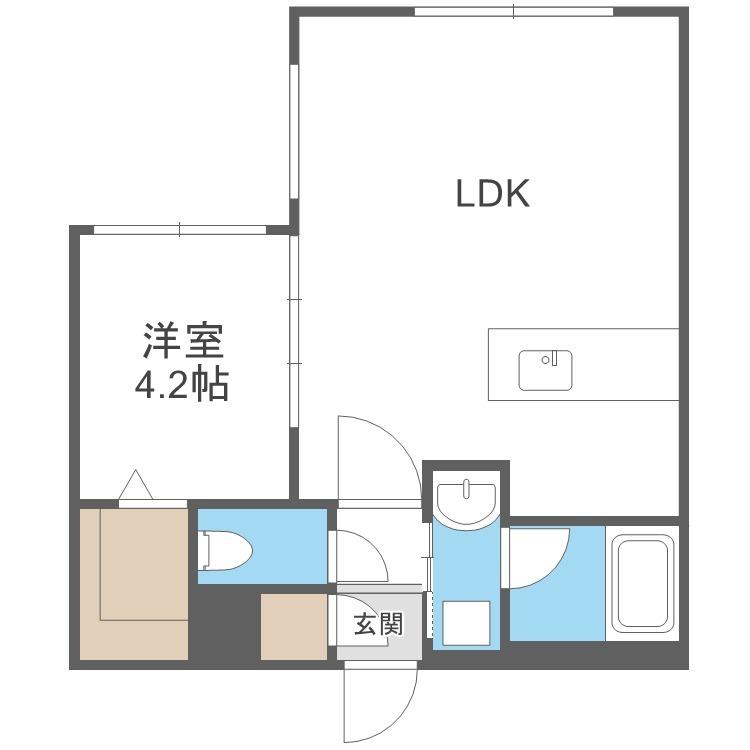カレラ学園前(1LDK/3階)の間取り写真