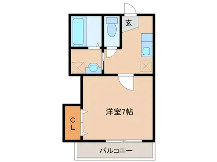 R63番館(1K/1階)の間取り写真
