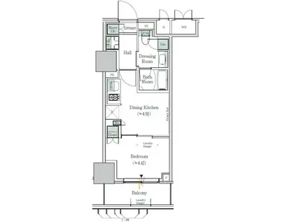 ONE ROOF RESIDENCE NISHI NIPPORI(1DK/4階)の間取り写真