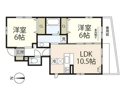 GRACIOUS A棟(2LDK/1階)の間取り写真