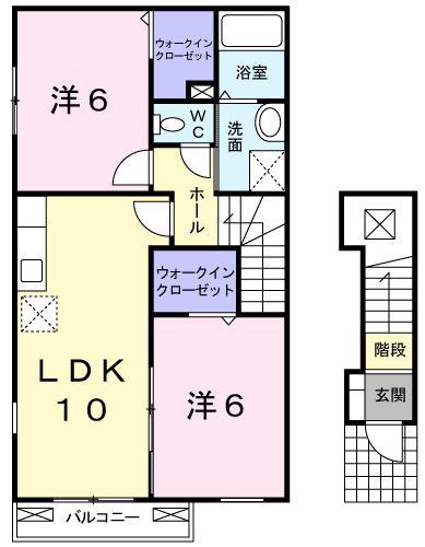 ブリーズガーデン(2LDK/2階)の間取り写真