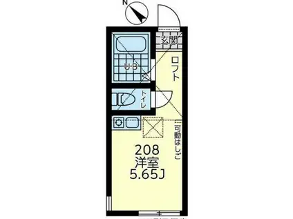 ユナイト花月園エスメラルダの瞳(ワンルーム/2階)の間取り写真