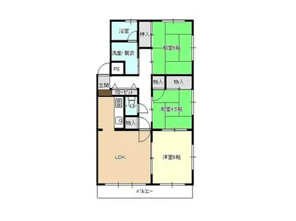 高沢アベニュー(3LDK/3階)の間取り写真