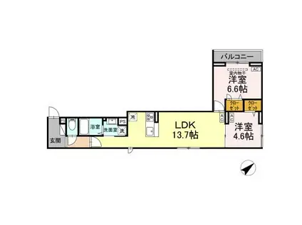セレスティア江戸川III(2LDK/3階)の間取り写真