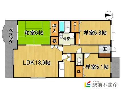 ロイヤルパークマンション(3LDK/7階)の間取り写真