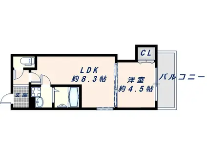 D PORTA CLAIR(1LDK/1階)の間取り写真