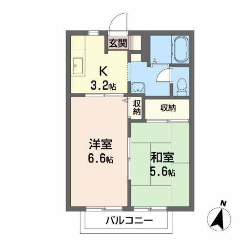 エミネンス(2K/2階)の間取り写真