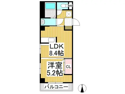 アトラスプラウド(1LDK/3階)の間取り写真