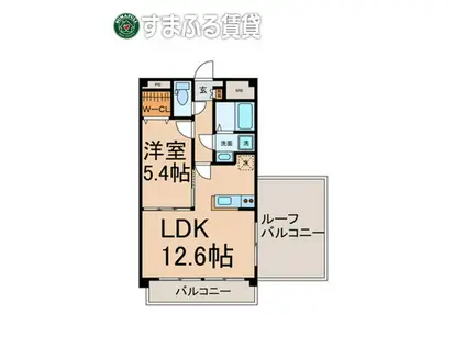 ポポラーレ(1LDK/4階)の間取り写真