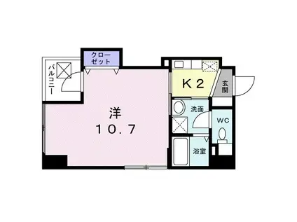 クレスト呉服町(1K/3階)の間取り写真