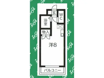 ホーメストつるまい(ワンルーム/2階)の間取り写真