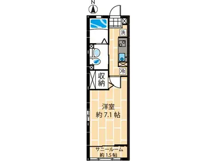 TーFIRST新作(1K/1階)の間取り写真