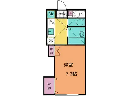 ドームアサヒ(1K/2階)の間取り写真