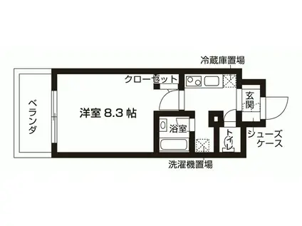 大須レジデンス(1K/14階)の間取り写真