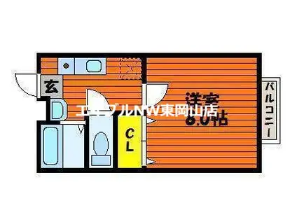 コーポ・ロマンス(1K/1階)の間取り写真