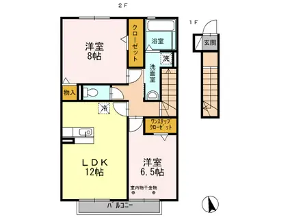MARCHER FORME(2LDK/2階)の間取り写真