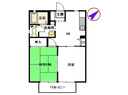 アネックス新小路(2DK/1階)の間取り写真