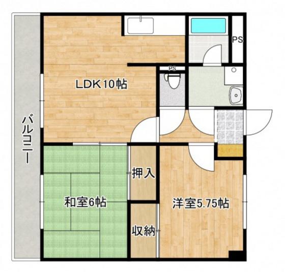 アークヒルズ洋光台(2LDK/2階)の間取り写真