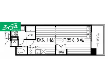 学生会館 フォレスタ川崎医大西(1DK/4階)の間取り写真