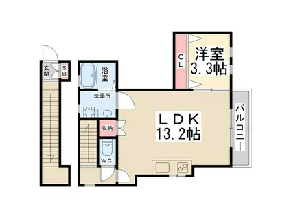 VITA G・O(1LDK/2階)の間取り写真