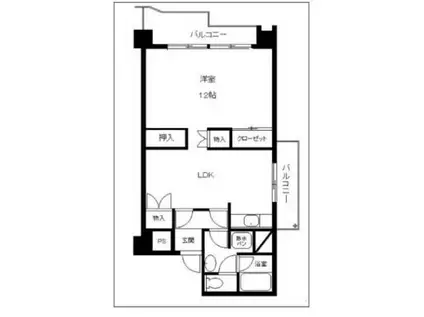 清光ハイム(1LDK/8階)の間取り写真
