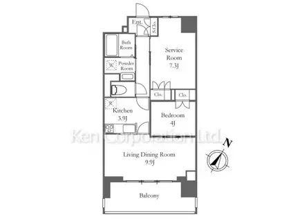 リーラ横浜川和町(1LDK/6階)の間取り写真