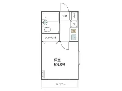 カレッジハイツ石島(1K/1階)の間取り写真