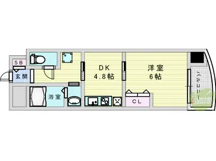 GRACE TM(1DK/4階)の間取り写真