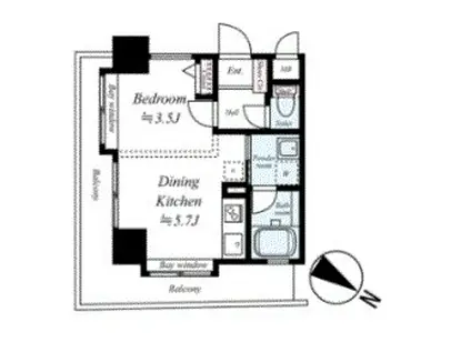 アクタス薬院II(1DK/5階)の間取り写真